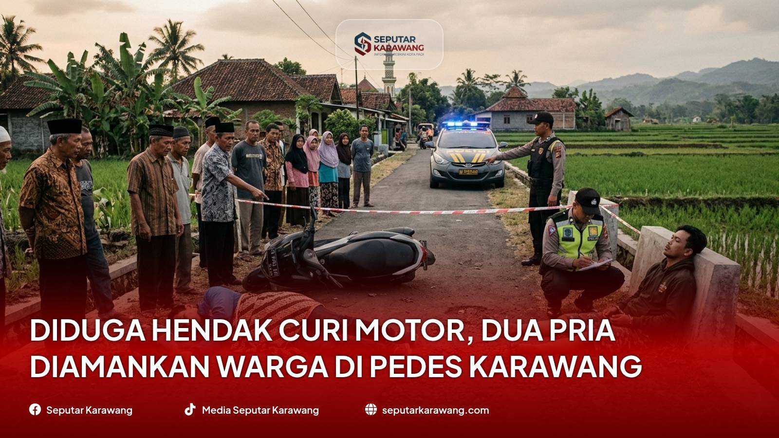 Aksi Curanmor di Pedes Karawang Digagalkan Warga: Terduga Pelaku Sempat Diamuk Massa