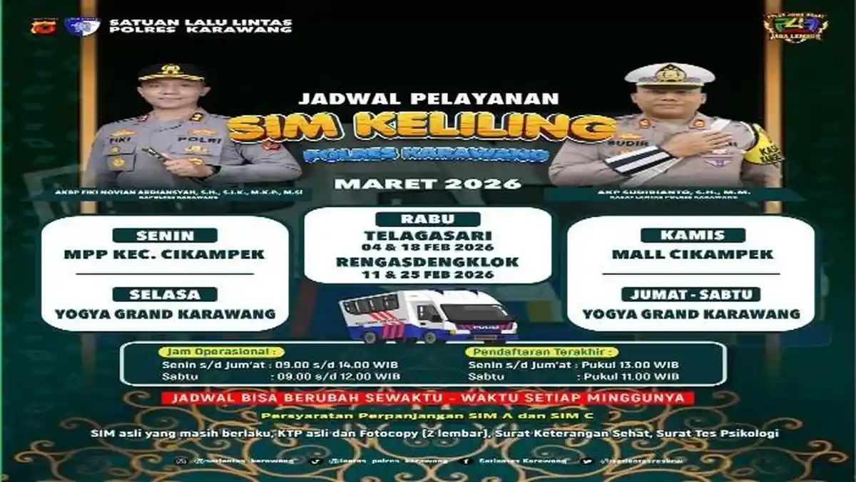 Panduan Lengkap Jadwal dan Lokasi Layanan SIM Keliling Polres Karawang Maret 2026 - Foto 2