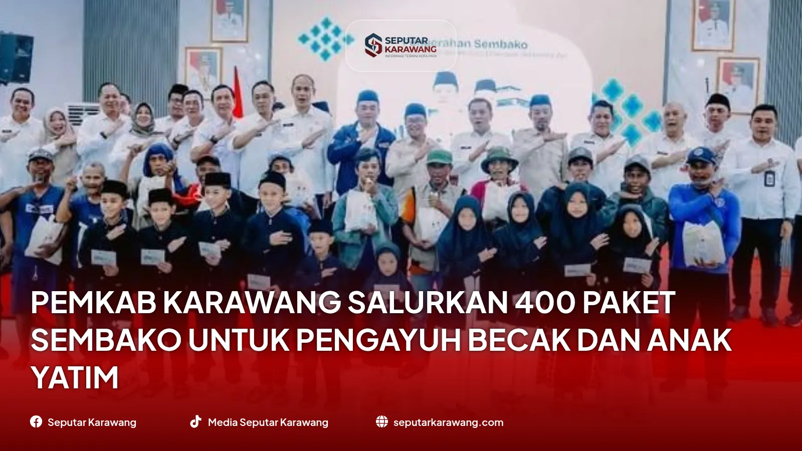 Pemkab Karawang Salurkan 400 Paket Sembako untuk Pengayuh Becak dan Anak Yatim