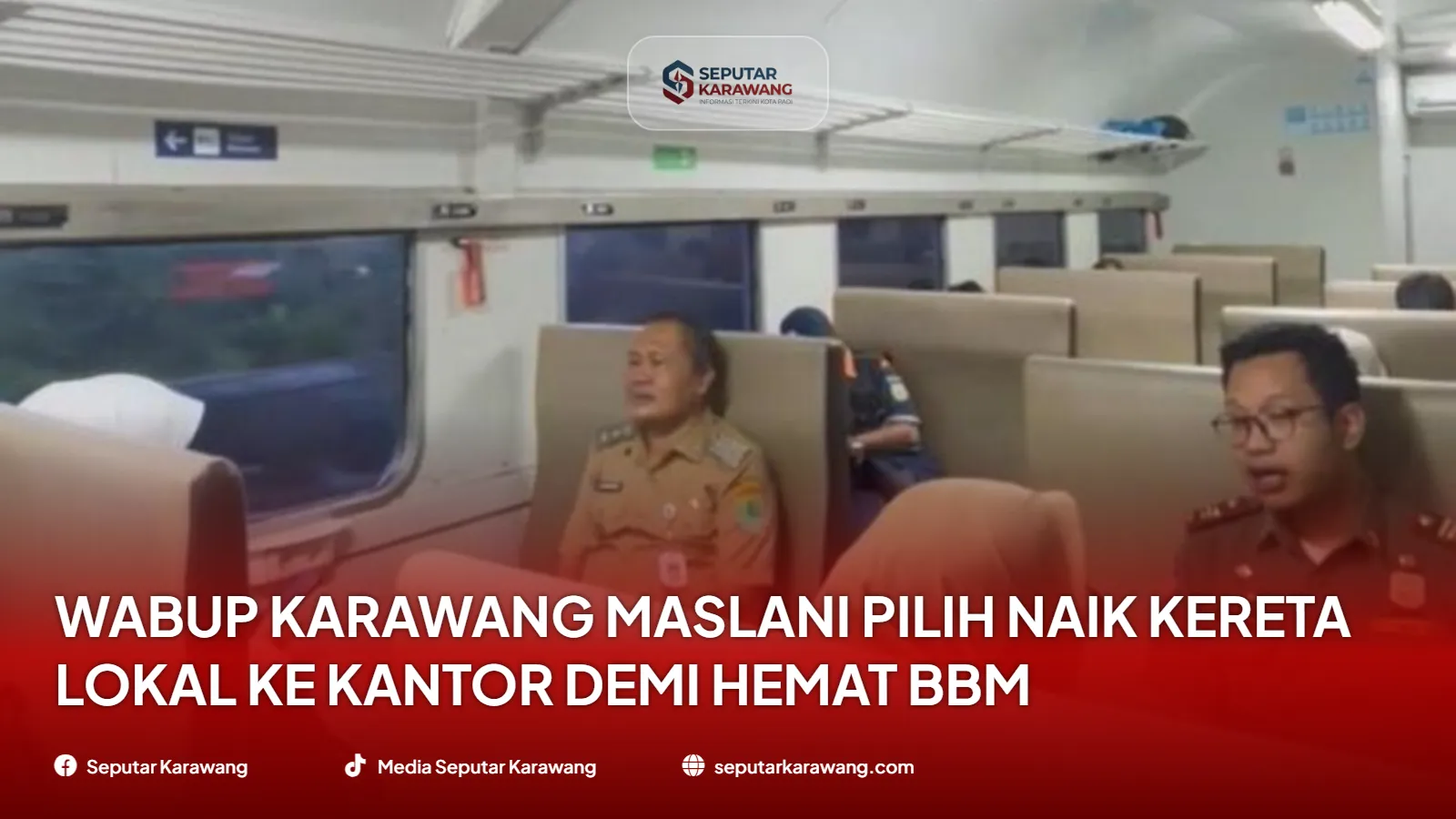 Wabup Karawang Maslani Pilih Naik Kereta Lokal ke Kantor Demi Hemat BBM