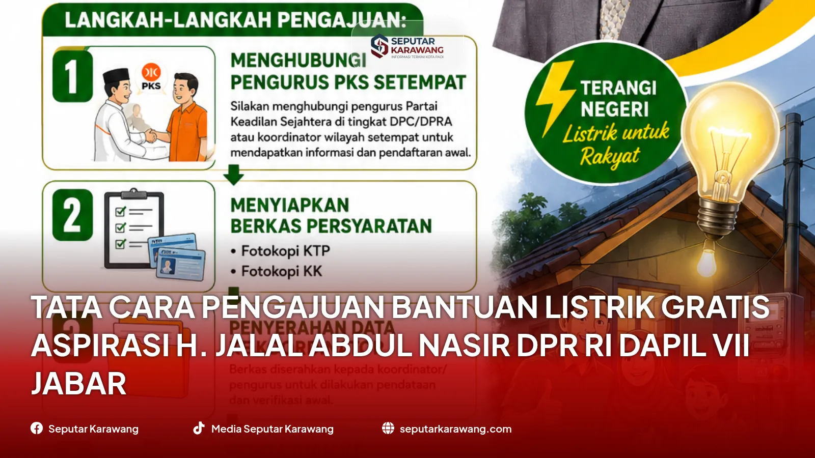 Tata Cara Pengajuan Bantuan Listrik Gratis Aspirasi H. Jalal Abdul Nasir DPR RI Dapil VII Jabar