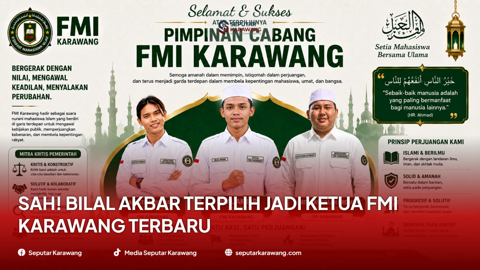 Sah! Bilal Akbar Terpilih Jadi Ketua FMI Karawang Terbaru