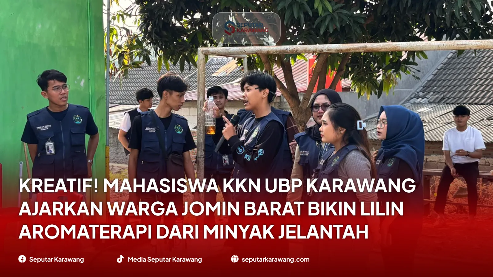 Kreatif! Mahasiswa KKN UBP Karawang Ajarkan Warga Jomin Barat Bikin Lilin Aromaterapi dari Minyak Jelantah
