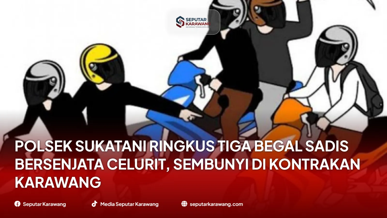 Polsek Sukatani Ringkus Tiga Begal Sadis Bersenjata Celurit, Sembunyi di Kontrakan Karawang