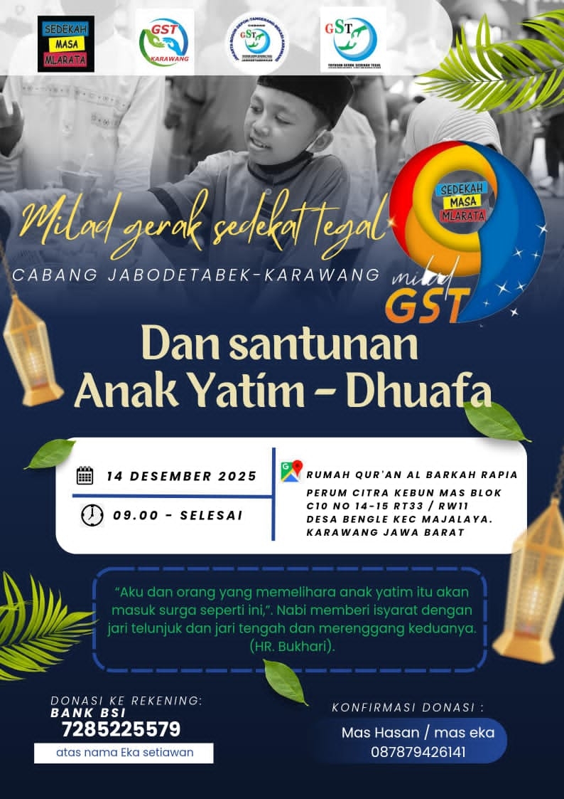 Gerak Sedekah Tegal Se-Jabotabekar Gelar Santunan Anak Yatim dan Dhuafa di Karawang