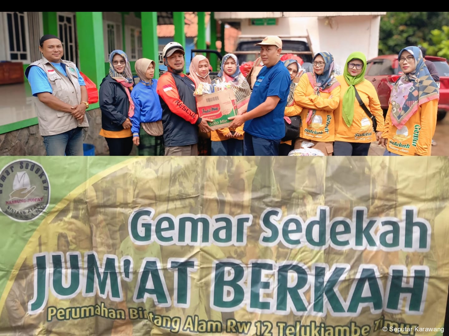 Komunitas GEMAR SEDEKAH Salurkan Ratusan Paket Makanan dan Pakaian untuk Korban Banjir Karangliggar Karawang