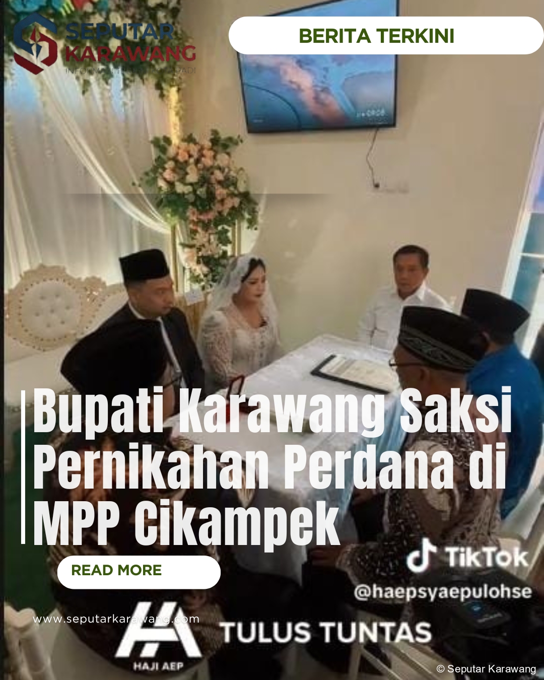 Bupati Karawang Saksi Pernikahan Perdana di MPP Cikampek