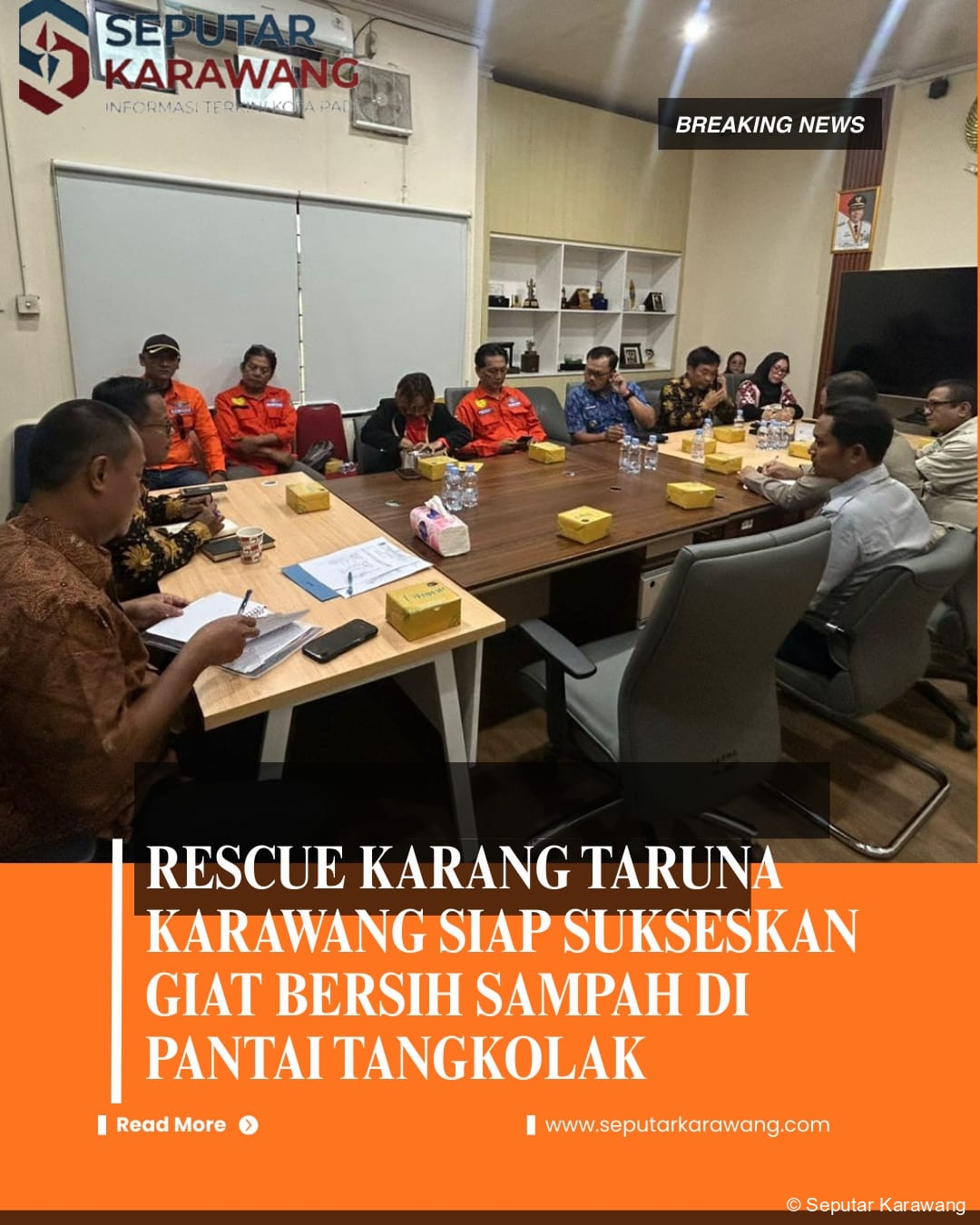 Rescue karang taruna kab  karawang siap sukseskan giat bersih sampah dipantai tengkolak