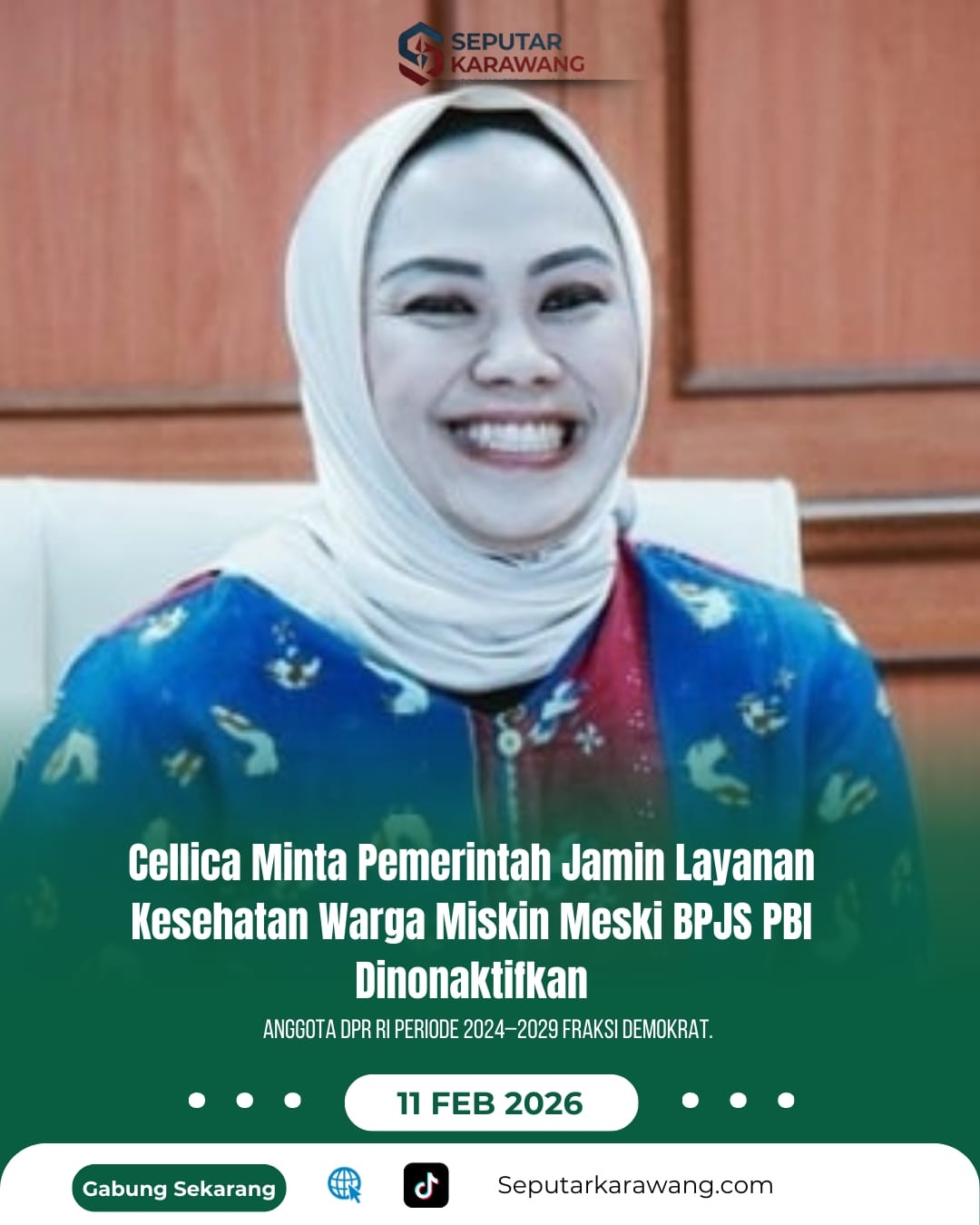 Cellica Minta Pemerintah Jamin Layanan Kesehatan Warga Miskin Meski BPJS PBI Dinonaktifkan